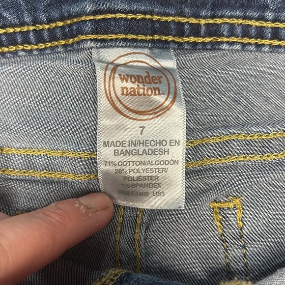 Girls Bermuda Dark Denim Jean shorts size 7 Wonder Nation Brand - Picture 3 of 4